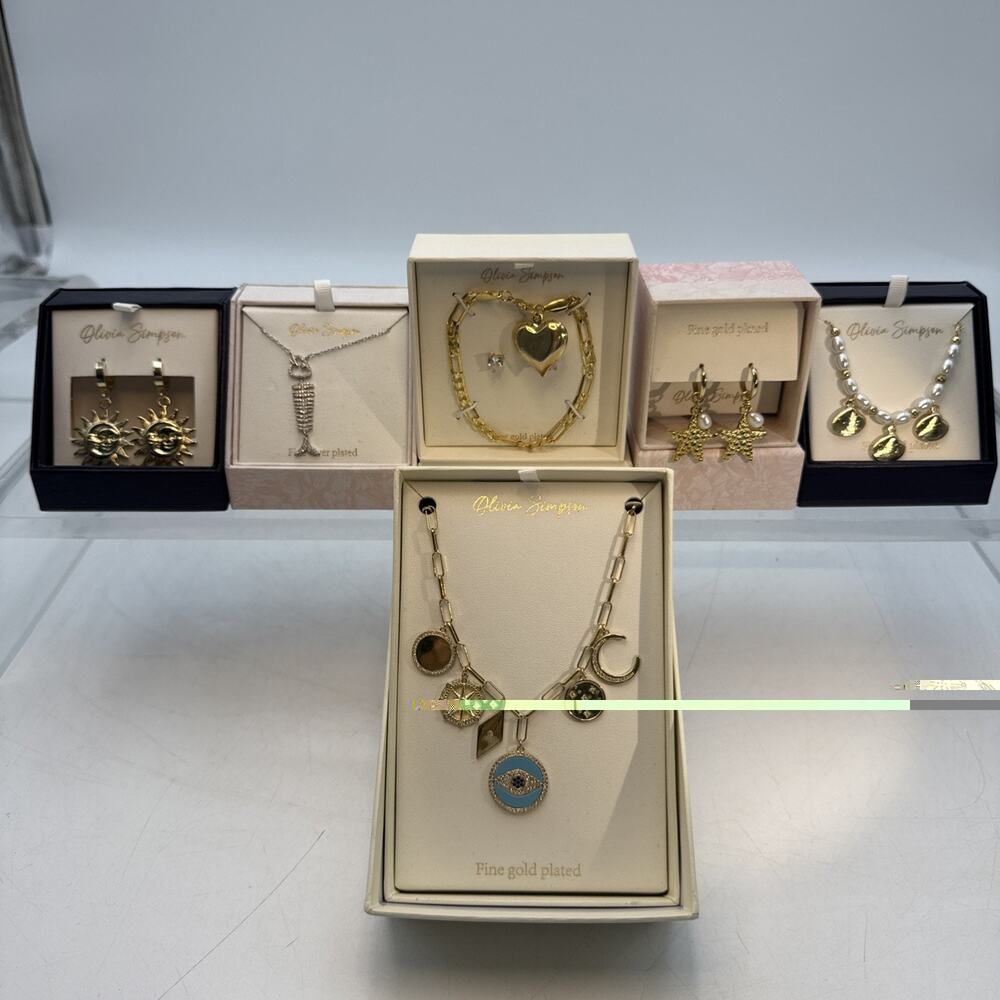 6 Fine Gold/Silver Plated Earrings, Necklaces & Bracelets By Olivia Simpson NIB